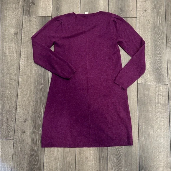 100% Cashmere Sundance Purple Long Sleeve Sweater Dress Sz S - Picture 4 of 4
